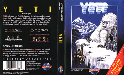 Yeti box art for ZX Spectrum